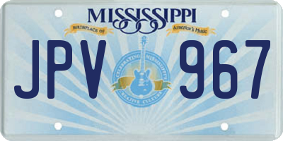 MS license plate JPV967