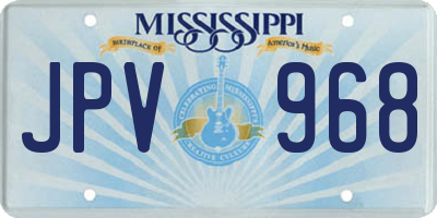MS license plate JPV968