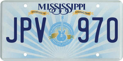 MS license plate JPV970