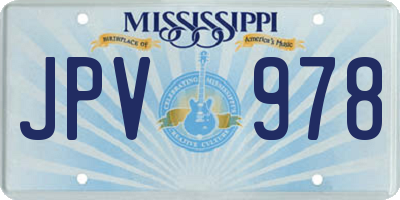 MS license plate JPV978