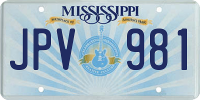 MS license plate JPV981