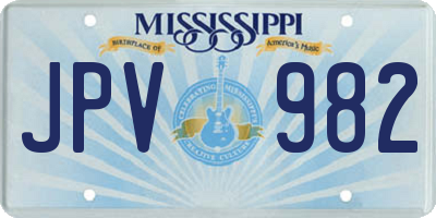 MS license plate JPV982