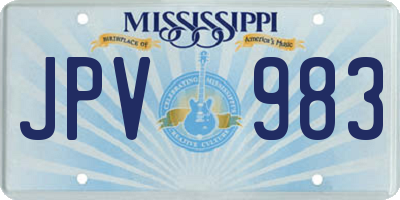 MS license plate JPV983