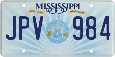 MS license plate JPV984