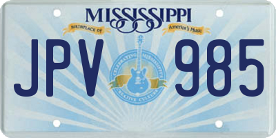 MS license plate JPV985