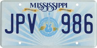 MS license plate JPV986