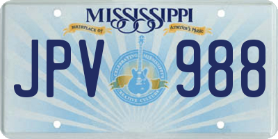 MS license plate JPV988