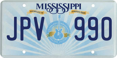 MS license plate JPV990