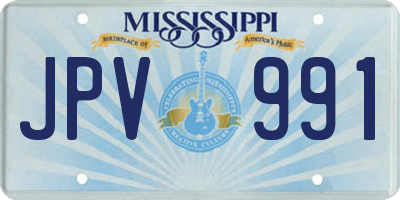 MS license plate JPV991