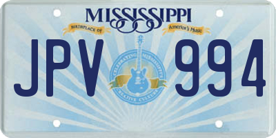 MS license plate JPV994