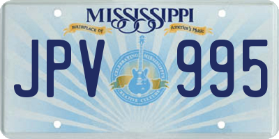 MS license plate JPV995