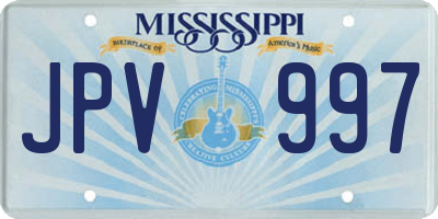 MS license plate JPV997