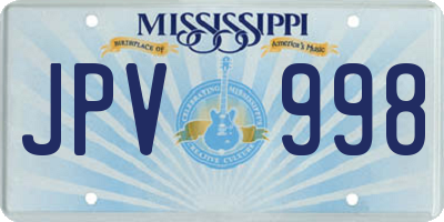 MS license plate JPV998