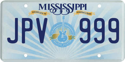 MS license plate JPV999