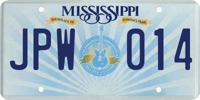 MS license plate JPW014
