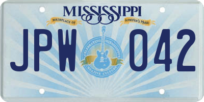 MS license plate JPW042