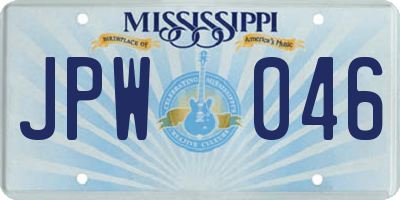 MS license plate JPW046