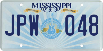 MS license plate JPW048
