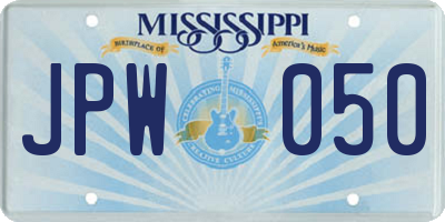 MS license plate JPW050