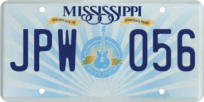 MS license plate JPW056