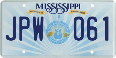 MS license plate JPW061