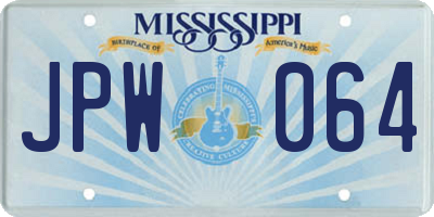 MS license plate JPW064