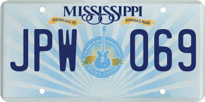 MS license plate JPW069