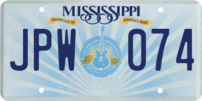 MS license plate JPW074