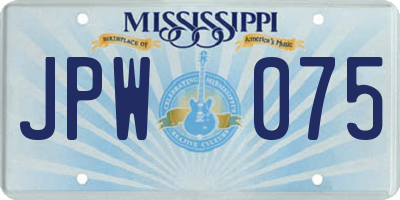 MS license plate JPW075