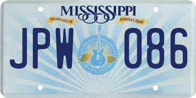 MS license plate JPW086