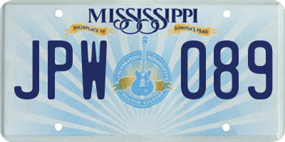 MS license plate JPW089