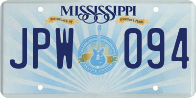 MS license plate JPW094