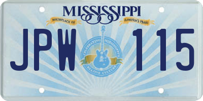 MS license plate JPW115