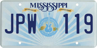 MS license plate JPW119