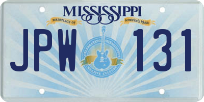 MS license plate JPW131