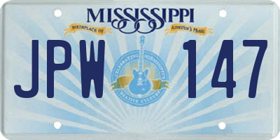 MS license plate JPW147