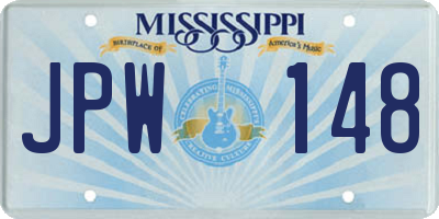 MS license plate JPW148