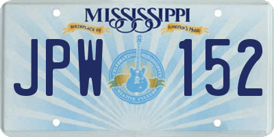 MS license plate JPW152