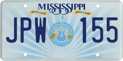 MS license plate JPW155