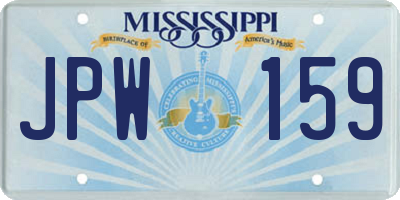 MS license plate JPW159