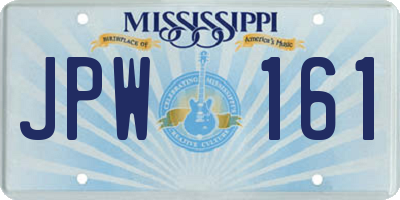 MS license plate JPW161