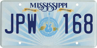 MS license plate JPW168