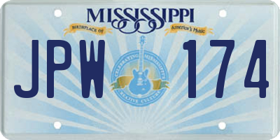 MS license plate JPW174