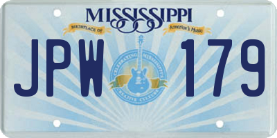 MS license plate JPW179