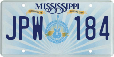 MS license plate JPW184
