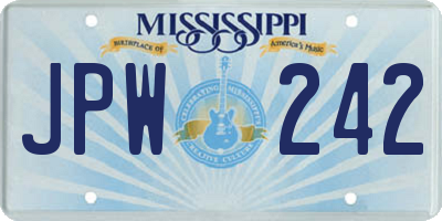 MS license plate JPW242
