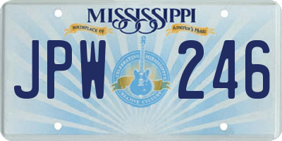 MS license plate JPW246