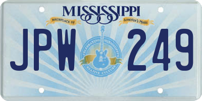 MS license plate JPW249
