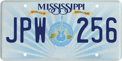 MS license plate JPW256