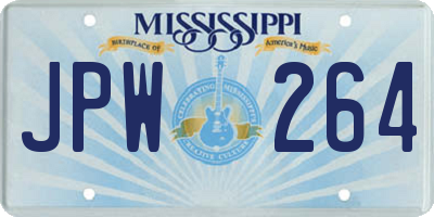 MS license plate JPW264